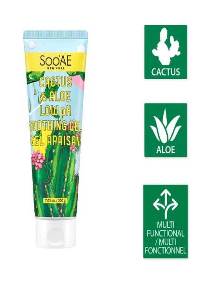 SOOAE Soo'AE CACTUS & ALOE Low pH Soothing Gel 7.05 oz. Aloe vera gel for face with Cactus Extra Soothing Face and body after sun cooling gel - Image 4